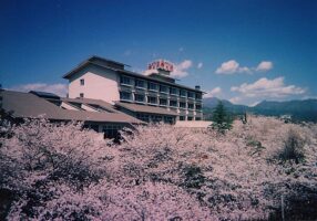 山梨県一の桜が見れる露天風呂【花見露天風呂】